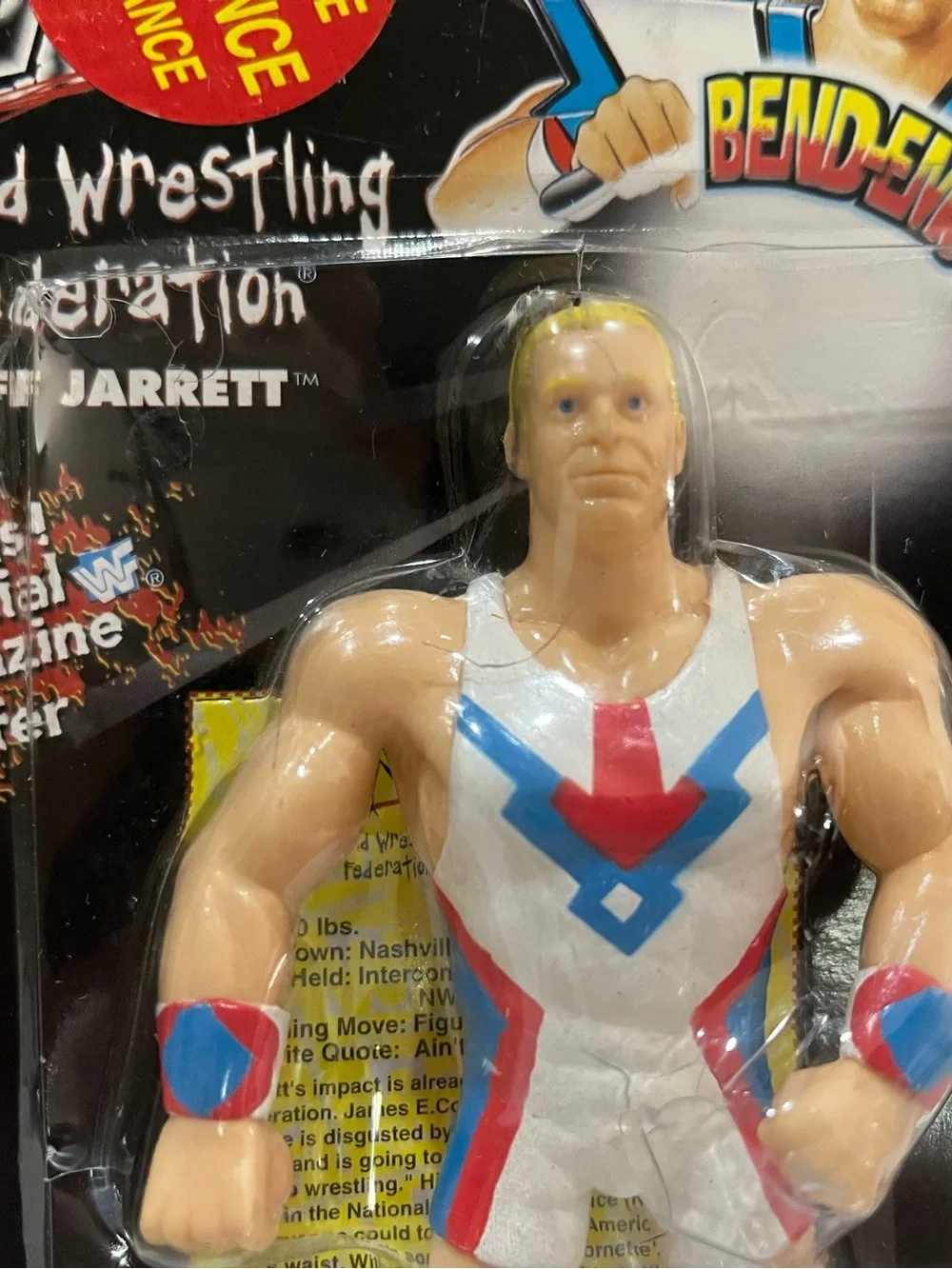 WWF/ WWE Jeff Jarrett Bend Em Action Figure Wrestling Toy